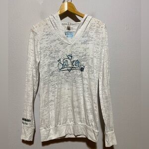 SEA FEAR Women's Small Long Sleeve Hooded Sun Shirt Paddleboard Florida